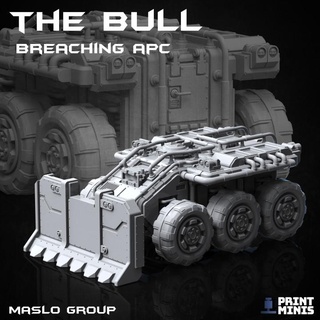 bull - breaching apc doomsday collection print minis car sci-fi tank truck vehicle military plow mining dieselpunk 3d print model - Mito3D