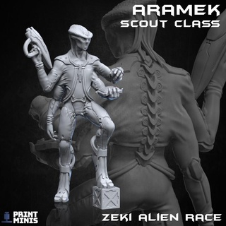 aramek - zeki alien scout doomsday collection print minis futuristic sci-fi space character species crew starforge 3d print model - Mito3D
