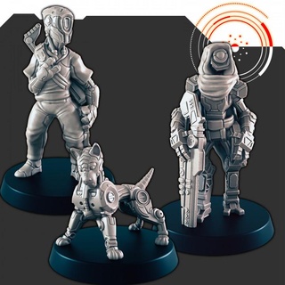 sci-fi droid hunters cyber pooch support-free evan carothers Tabletop Characters & Creatures Store dog hunter supportless scifi 3d print model - Mito3D