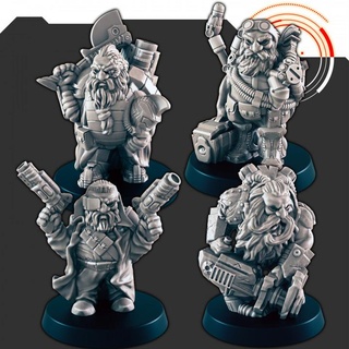 sci-fi space dwarves support-free evan carothers Tabletop Characters & Creatures Store supportless scifi 3d print model - Mito3D