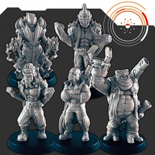 sci-fi crew 1 support-free evan carothers Tabletop Characters & Creatures Store supportless scifi 3d print model - Mito3D