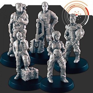 sci-fi dock workers pilots support-free evan carothers Tabletop Characters & Creatures Store pilot supportless scifi worker 3d print model - Mito3D