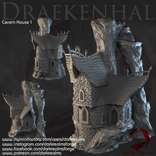 dark realms draekenhal - cavern house 1 forge Tabletop accessories 3D Printable Terrain Store fantasy terrain 3d print model - Mito3D
