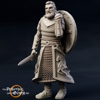 prince ebremer - foot presupported printing goes ever Tabletop Characters & Creatures Store fantasy fighter hero mini viking wargaming warhammer warrior miniature royalty lotr norse tabletop 28mm dnd frostgrave skirmish 5e norman pre-supported saxon statblock 3d print model - Mito3D