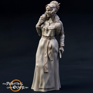 princess eadwela - presupported printing goes ever Tabletop Characters & Creatures Store fantasy female girl hero lady mini viking wargaming warhammer woman miniature lotr norse tabletop 28mm dnd frostgrave skirmish 5e norman pre-supported saxon statblock 3d print model - Mito3D