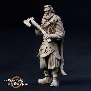 heorth - foot presupported printing goes ever Tabletop Characters & Creatures Store axe fantasy fighter hero mini viking wargaming warhammer warrior miniature lotr norse tabletop 28mm dnd frostgrave skirmish 5e norman pre-supported saxon statblock 3d print model - Mito3D