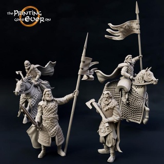 ridermercia marshalls - foot mounted presupported printing goes ever Tabletop Characters & Creatures Store fantasy fighter hero knight leader mini viking wargaming warhammer warrior banner horse miniature lotr norse tabletop cavalry rider 28mm dnd bundle frostgrave skirmish 5e norman pre-supported saxon statblock 3d print model - Mito3D