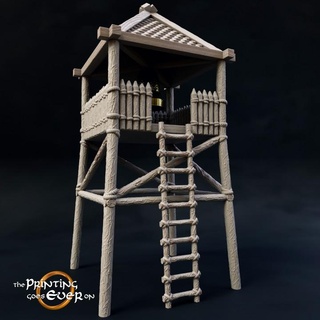 watchtower - supportless printing goes ever  Tabletop 3D Printable Terrain building environment fantasy fdm filament modular nature rpg terrain tower viking wargaming warhammer wood lotr supportless norse tabletop 28mm dnd frostgrave skirmish beacon scatter 5e norman saxon signalling  3d print model - Mito3D