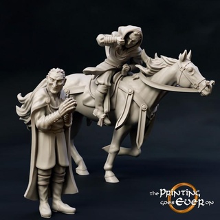 grimhelm - foot mounted presupported printing goes ever Tabletop Characters & Creatures Store fantasy knight mini wargaming warhammer horse miniature lotr evil enemy tabletop cavalry rider 28mm agent dnd frostgrave skirmish spy 5e pre-supported statblock traitor 3d print model - Mito3D