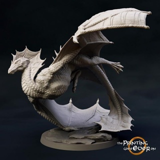 wyvern - presupported printing goes ever Tabletop Characters & Creatures Store beast dinosaur dragon fantasy lizard mini monster wargaming warhammer wild wings miniature lotr large flying enemy tabletop 28mm dnd frostgrave skirmish scales 5e pre-supported statblock 3d print model - Mito3D