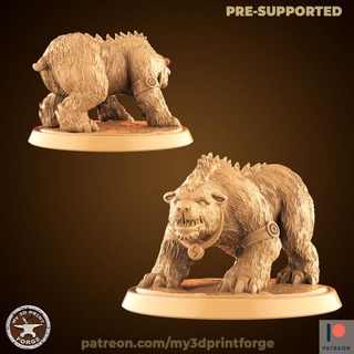 druid bear form my3dprintforge  Tabletop Tabletop Characters & Creatures Store animal bear fantasy model nature sculpture wild wood miniature shape warcraft form angry patreon dnd druid grizzly tauren wildshape  3d print model - Mito3D