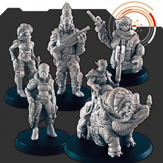 sci fi generosità cacciatori support free evan carothers tavolo personaggi creature negozio supporto caccia 3d print model - Mito3D