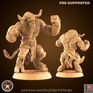 angry minotaur my3dprintforge Tabletop Characters & Creatures Store model miniature resin warcraft wow horde dnd tribe tauren pre-supported 3d print model - Mito3D