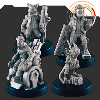 sci-fi ship members support-free evan carothers Tabletop Characters & Creatures Store supportless scifi minis 3d print model - Mito3D