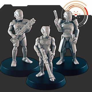 sci-fi alliance patrol support-free evan carothers  Tabletop Tabletop Characters & Creatures Store soldier supportless scifi alliance patrol  3d print model - Mito3D