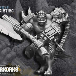 çılgına dönmüş standart sanat boyama masaüstü karakterler yaratıklar 40k savaş ork Warhammer savaşçı vahşi Warcraft orklar oyunu kalabalık çılgın etnik 3d print model - Mito3D