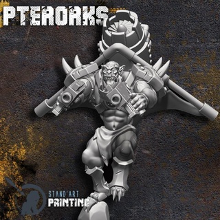pter'orks stand'art painting  Tabletop Tabletop Characters & Creatures 40k assault battle fantasy fly orc ork sci-fi warhammer warrior wild warcraft predator orcs wargame thrall horde squad jetpack ethnic orks peon savage hord boyz  3d print model - Mito3D