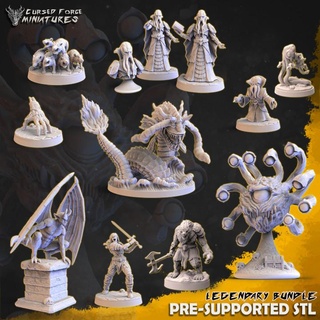 legendary bundle 4 - resurrection cursed forge miniatures Tabletop Characters & Creatures Store claw eye rat gnome gargoyle dnd swarm werebear wight aboleth beholder tyrant illithid mindflayer curse strahd squidling ceremorph clawling 3d print model - Mito3D
