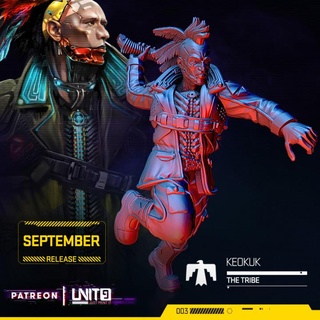 cyberpunk - keokuk tribe unit9 Tabletop Characters & Creatures Sci-Fi Universe Board Games Store miniatures rpg scifi boardgame wargame patreon 28mm 32mm tabletopgame skirmishgame 3d print model - Mito3D