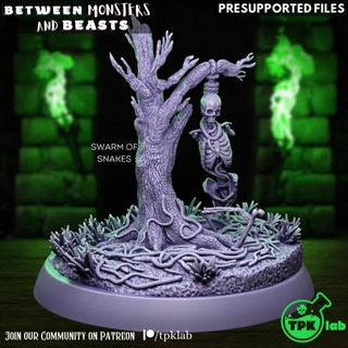 swarm snakes tpk lab Tabletop Characters & Creatures Store dragons dungeons rpg skeleton tree miniature snake tabletop cobra d&d ttrpg 3d print model - Mito3D