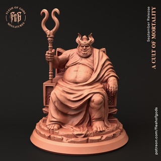 greedy noble - npc flesh gods Tabletop Characters & Creatures Fantasy Universe Board Games Store fantasy king rpg lord staff throne dnd fat pathfinder 5e fleshofgods 3d print model - Mito3D