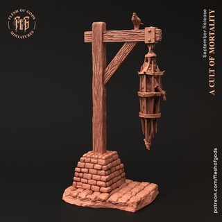 hanging cage flesh gods  Tabletop Tabletop accessories Tabletop Tabletop Characters & Creatures Fantasy Universe Board Games Tabletop Store fantasy prop rpg cage dnd scenery pathfinder 5e fleshofgods  3d print model - Mito3D