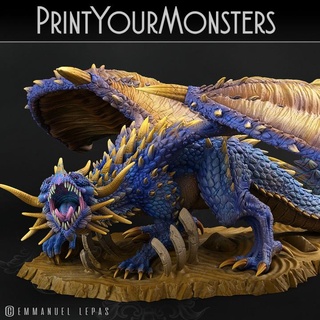 desert dragon printyourmonsters Tabletop Characters & Creatures print monsters patreon emmanuel lepas supported 3d print model - Mito3D