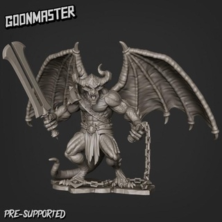 demon lord goon master Tabletop Characters & Creatures Store chain devil sword wargaming wings miniature satan tabletop prince darkness balrog tail balor whip 3d print model - Mito3D