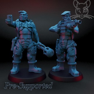 Enforcers homem rato forja brinquedos jogos tampo mesa personagens criaturas fantasia universo borda loja sci fi martelo guerra necromunda 3d print model - Mito3D
