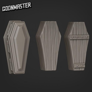 coffins goon master Tabletop accessories Store coffin mini miniatures terrain tomb undead wargaming grave graveyard bases scatter cemetary 3d print model - Mito3D