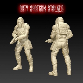 duty shotgun stalker fcomin miniatures modern wargaming character tabletop 28mm 35mm apocalyptic 3d print model - Mito3D
