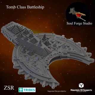 zsr tomb class battleship soul forge studio Tabletop 3D Printable Terrain Store zombiespacerobots 3d print model - Mito3D