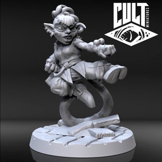 monkey goblin monk cult miniatures Tabletop Characters & Creatures Store female hero character adventurer pre-supported 3d print model - Mito3D