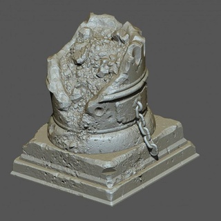 column base chained freeee come n get poca Tabletop accessories medieval miniture pillar roman structure chains brace slavery damage collapse enslaved restrained collosium 3d print model - Mito3D