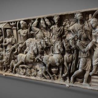 davanti parte sarcofago marchal geoffrey romano scultura calcolo religione 3dprint 3dscan stele frammento mitologia 3d print model - Mito3D