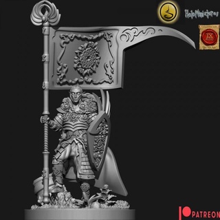 highborn elves battle standard bearer holominiatures  Tabletop Tabletop Characters & Creatures elf hero wargaming high lord tabletop prince elves infantry elven dnd 9thage the9thage bsb highborn highborne battlestandartbearer battlestandart  3d print model - Mito3D
