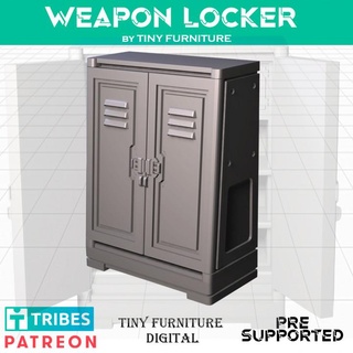 weapon locker tiny furniture Tabletop accessories miniatures terrain warhammer fallout roleplaying tabletop 28mm wasteland 3d print model - Mito3D