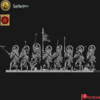 highborn elves lancers rings optional holominiatures Tabletop Characters & Creatures dragon elf unit wargaming heavy horse high tabletop cavalry elven dnd lance 9thage the9thage ryma highborne heavycavalry 3d print model - Mito3D