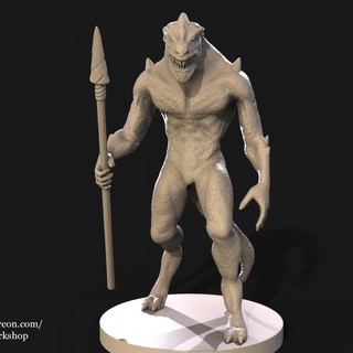 lizard warehouseworkshop creature wargaming warhammer tabletop dnd pathfinder 3d print model - Mito3D