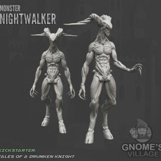 monstruo Nightwalker gnomos pueblo miniaturas mesa caracteres criaturas Tienda demonio criatura cuernos noche 3d print model - Mito3D