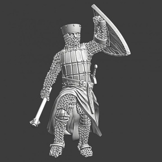 Ortaçağa ait haçlı şövalye düz kask kalkan Topuz kuzey Haçlı seferleri minyatürler masaüstü karakterler yaratıklar mağaza 3d Yazdır savaş şekil model oyunları Warhammer sipariş 28mm göl neva Çavuş teutonic borular 3d print model - Mito3D