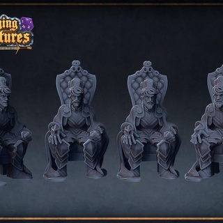 mad king legacy welcome pack roleplaying & miniatures game knight miniature tabletop throne beared presupported fullbeared mustached 3d print model - Mito3D