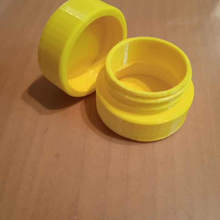 caixa comprimidos vigarista Rosca Personalizável montse pi recipiente encaixar 3D print model - Mito3D