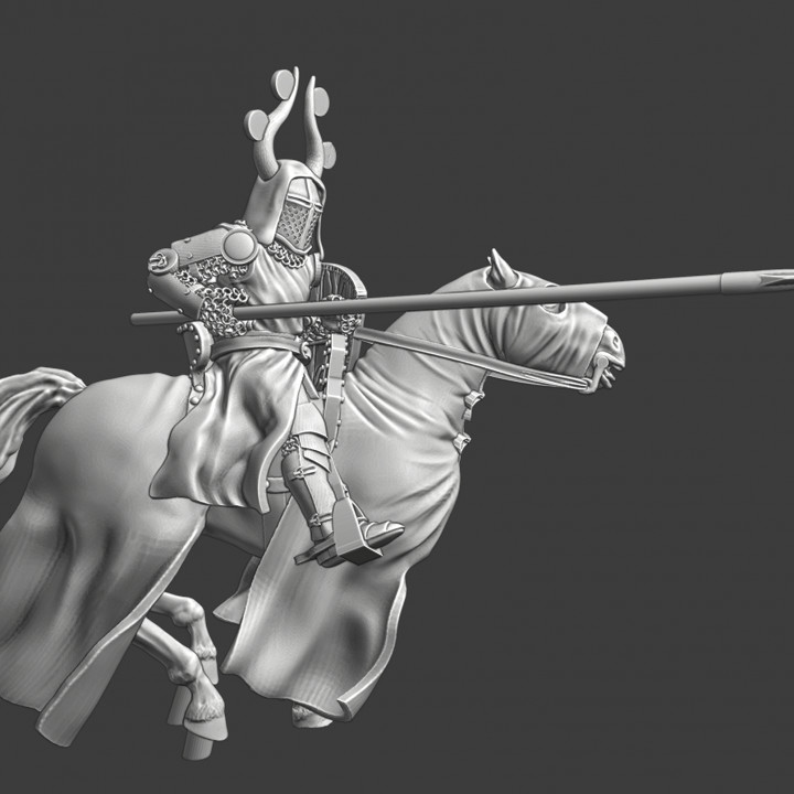 medieval danish king valdemar charging horse northern crusades miniatures  Tabletop Tabletop Characters & Creatures Store battle great helmet king knight medieval warrior charge charging cavalry 28mm danish lance chivalry mounted crusader crusades bretonian knig  3D print model - Mito3D