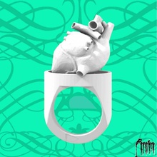 coeur bague bijoux cœur joyau l'anneau anatomicalheart 3d print model - Mito3D
