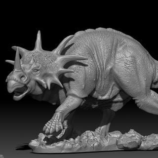 styracosaur post mortemnihiliest tampo mesa personagens criaturas borda jogos dinossauro Styracosaurus 3d print model - Mito3D