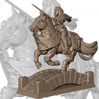 female paladin horse willy kao Tabletop Characters & Creatures Board Games Store knight sword rider onhorse 3d print model - Mito3D