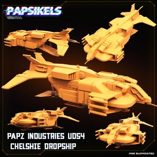 papz industries uds4 chelshie dropship papsikels miniatures Tabletop Vehicles & Machines Board Games Store airplane carrier 3d print model - Mito3D