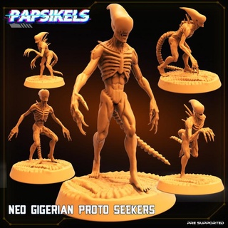 neo gigeriano proto buscadores papsikels miniaturas mesa caracteres criaturas tablero juegos Tienda 3d print model - Mito3D