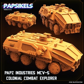 papz industries mcv 5 colonial combat explorer papsikels miniatures Tabletop Vehicles & Machines Board Games Store vehicle 3d print model - Mito3D